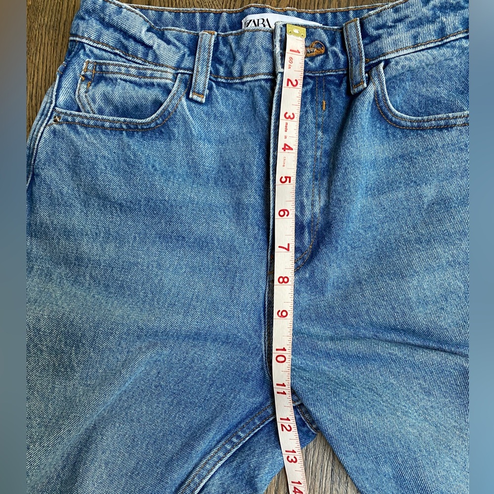 Zara High Waisted Blue Women's Jeans size 2 - Picture 5 of 9